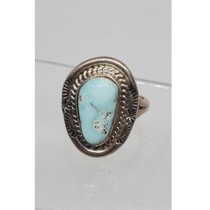 Sterling Silver Ring with Larimar Stone